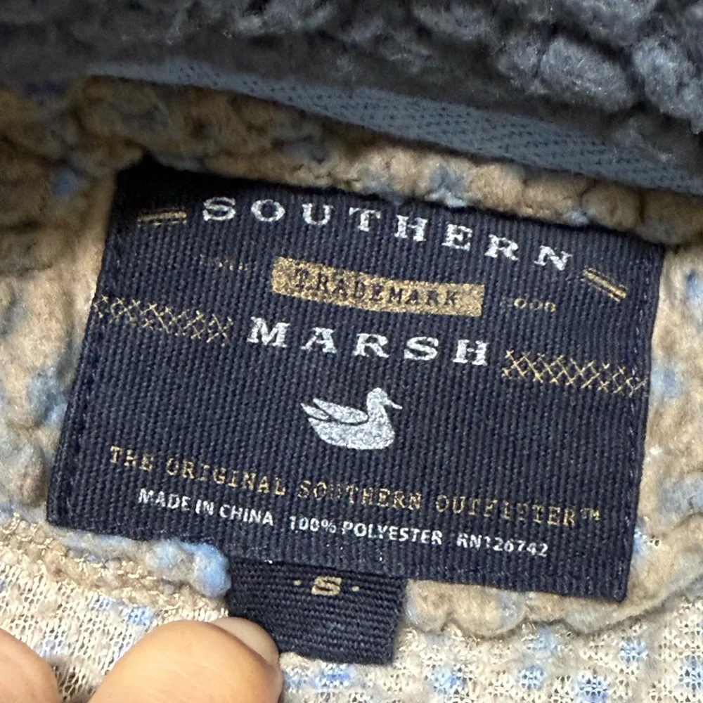 Southern Marsh Sherpa Jacket Full Zip Ridge Fleece Blue Gray Grey Men’s size S